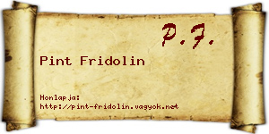 Pint Fridolin névjegykártya